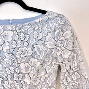 Eliza J Blue Lace Fit and Flare Formal Dress